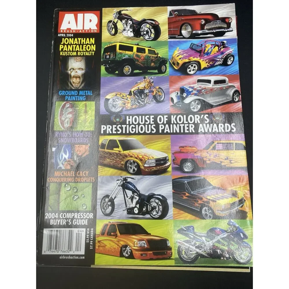 AIR BRUSH ACTION Magazines, LOT of 3 Issues April 2000,2003,2004 , Vintage